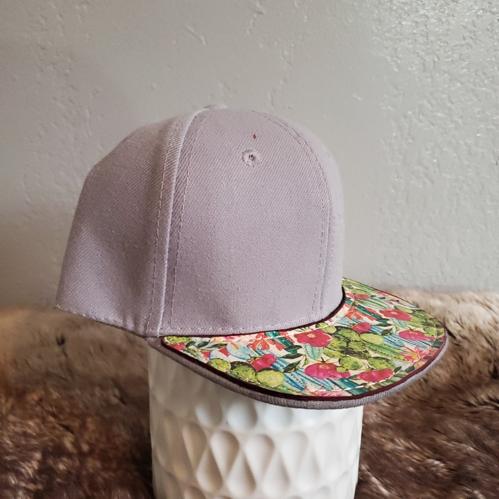 Kids Ball cap with hand-sewn leather patch on brim
